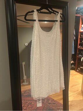 Abercrombie & Fitch Ivory Beaded Sleeveless Dress